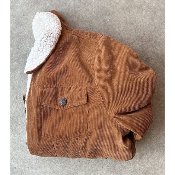Ashley Sunrise Collection Tan Coruroy Sherpa Trucker Jacket XL Barn Coat Chores - Picture 12 of 12